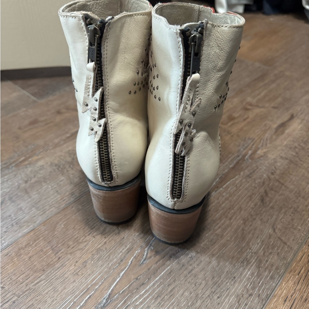 Freebird Burgundy and Cream Ankle Boots - Picture 2 of 6